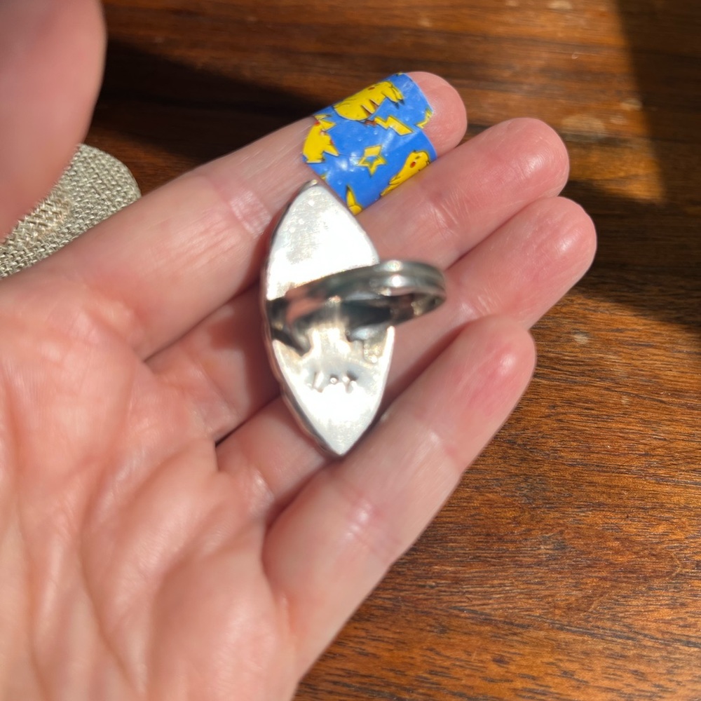 Navajo Sterling Silver and Multi-stone Inlay.  Handmade and signed. ❤️ - Picture 7 of 9